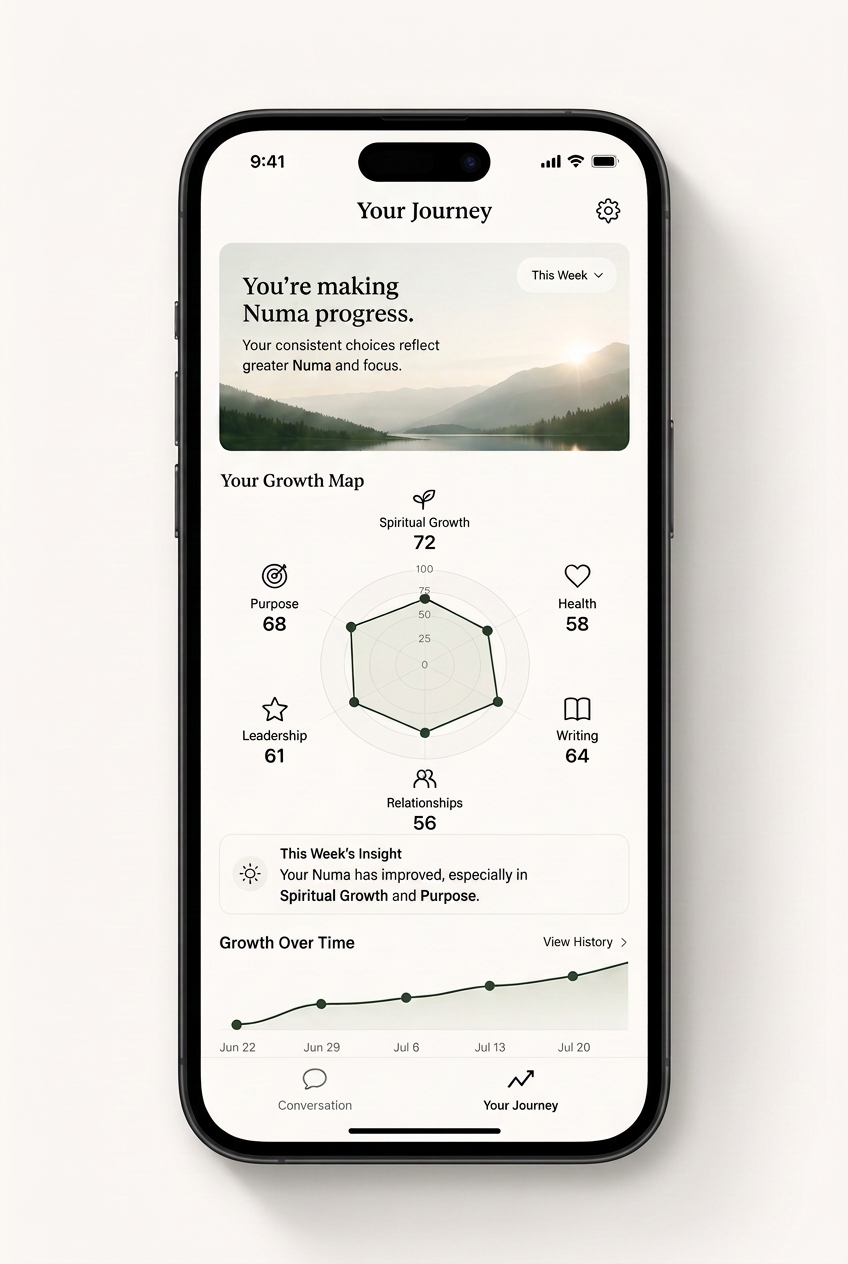 Numa journey timeline on iPhone